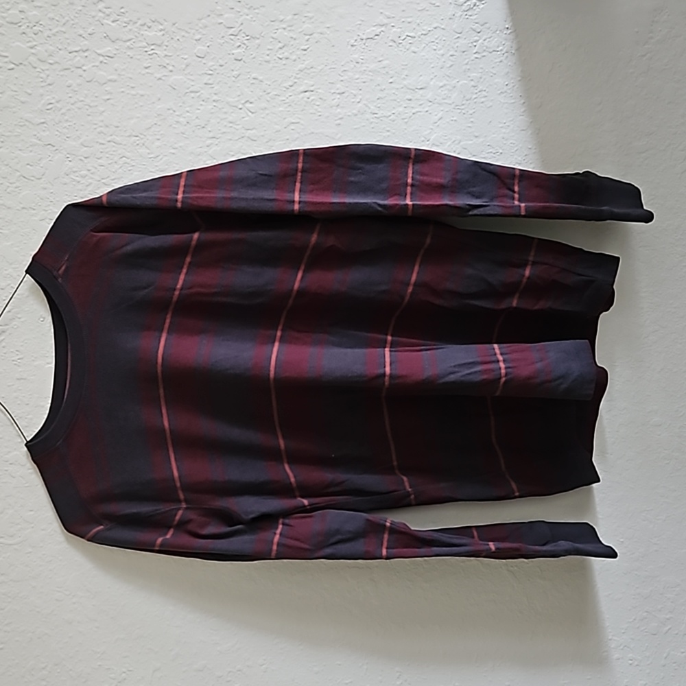 Fun shirt grey, aubergine red, dark orange